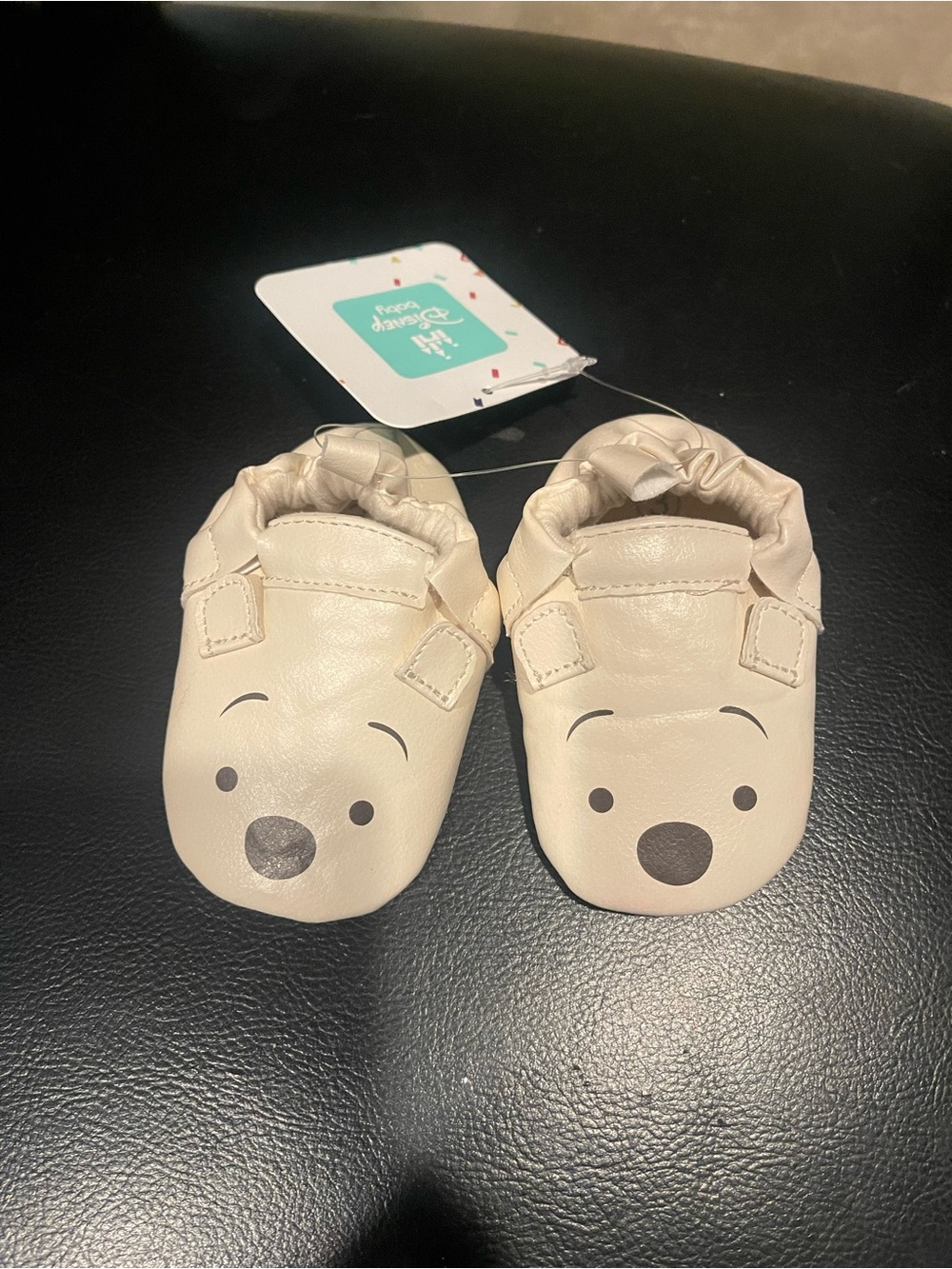 Disney Cream Bear Face Baby Moccasins
